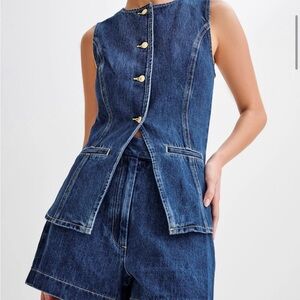 ABEL Denim Button Up Top